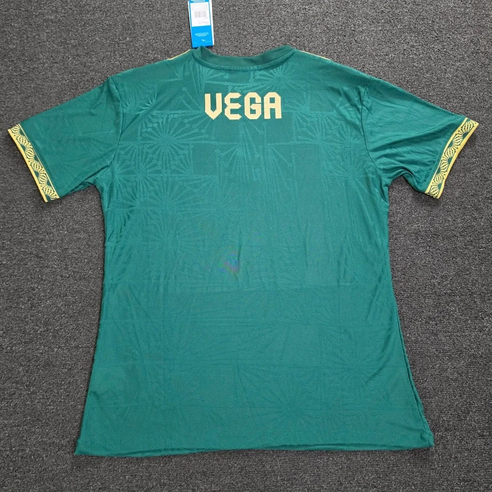 Adidas Mexico De Oro Soccer Jersey Mens Large Green Gold Vega Football Shirt NEW